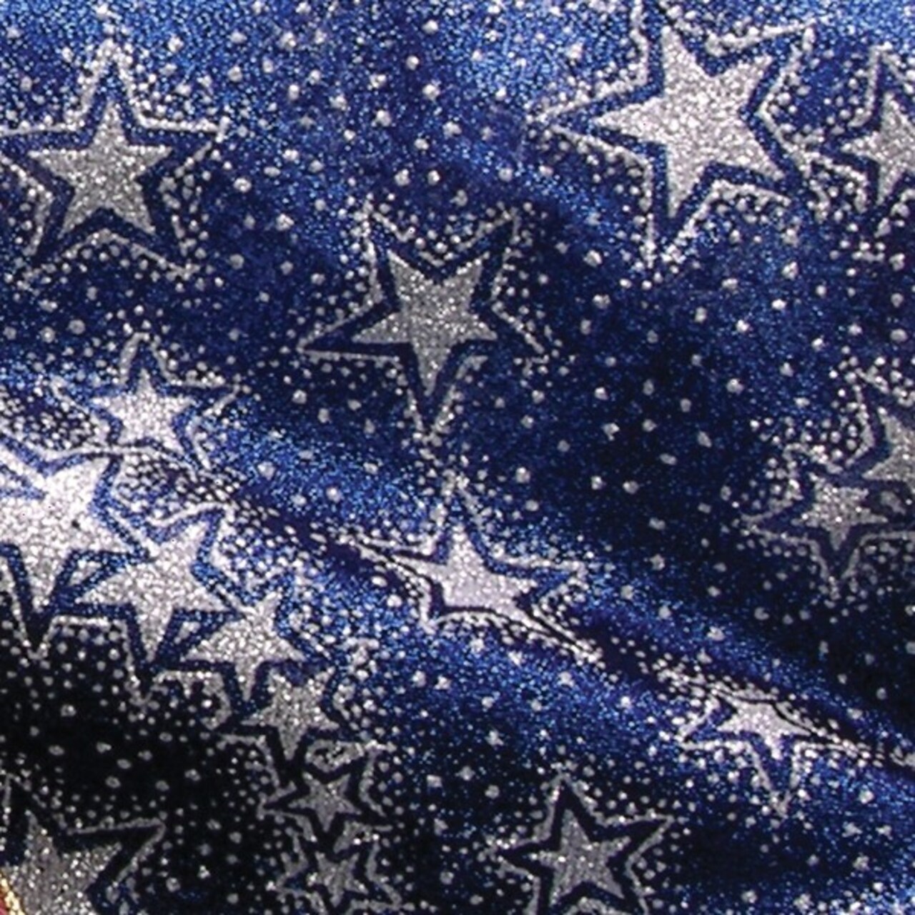The Ribbon People Metallic Navy Blue and Silver Stars Wired Craft Ribbon 2" x 40 Yards